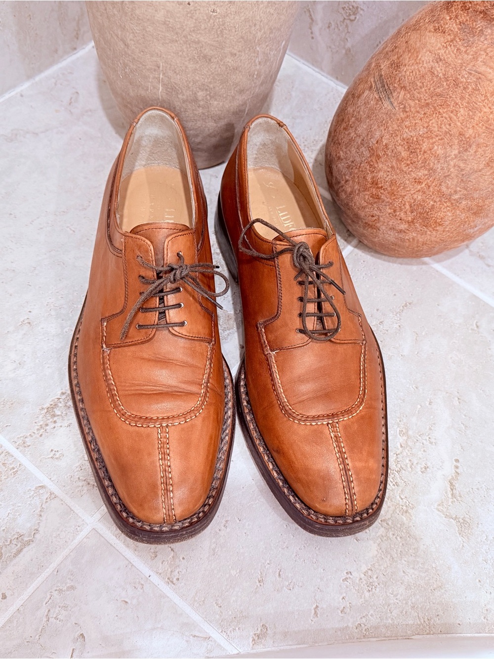 Barneys New York Lidfort Men's Cognac Leather Derby Oxfords